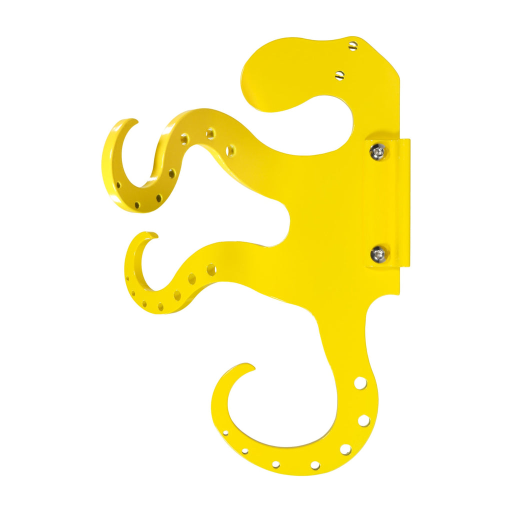 Sunshine Yellow Octopus towel hook with Groove Clamp bracket.