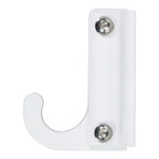 White over-the-door hook on white background