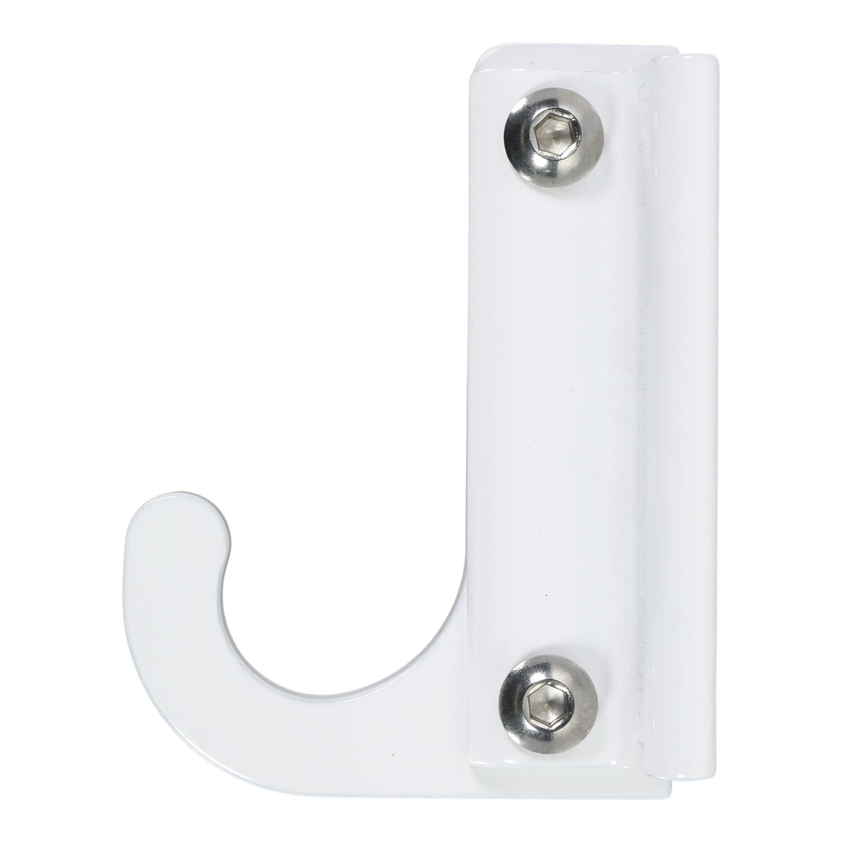 White over-the-door hook on white background