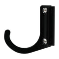 Black wall-mounted coat hook.