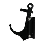 Black boat anchor wall hook on white background.