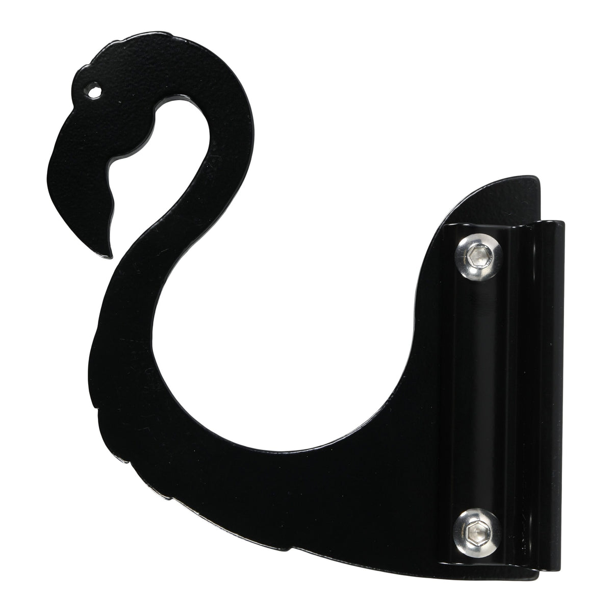 Black swan-shaped decorative wall hook.