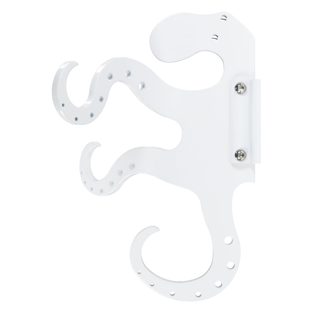 White octopus-shaped wall hook on white background.