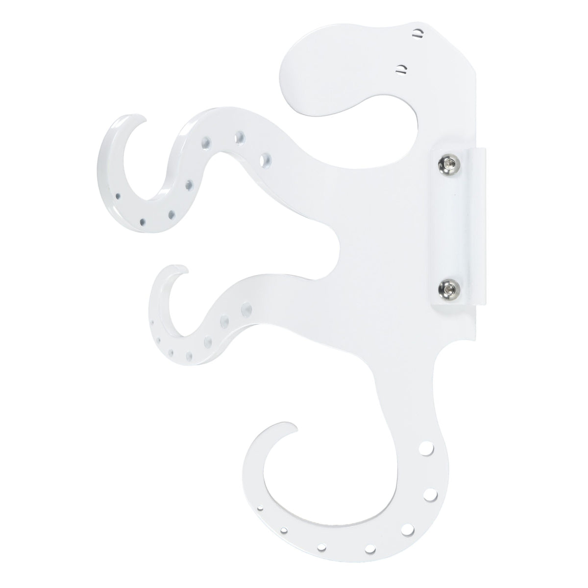 White octopus-shaped wall hook on white background.