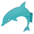 Tranquil Turquoise dolphin hanger on a flat wall-mount bracket.
