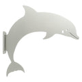 Silver Mist dolphin hanger on a flat wall-mount bracket.