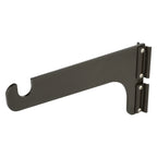 Black metal shelf bracket isolated on white background.