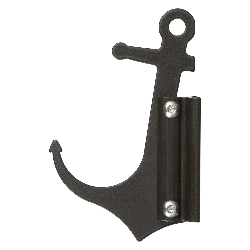 Black metal boat anchor wall hook.