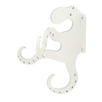 White octopus towel hook on wall-mount plate with holes.