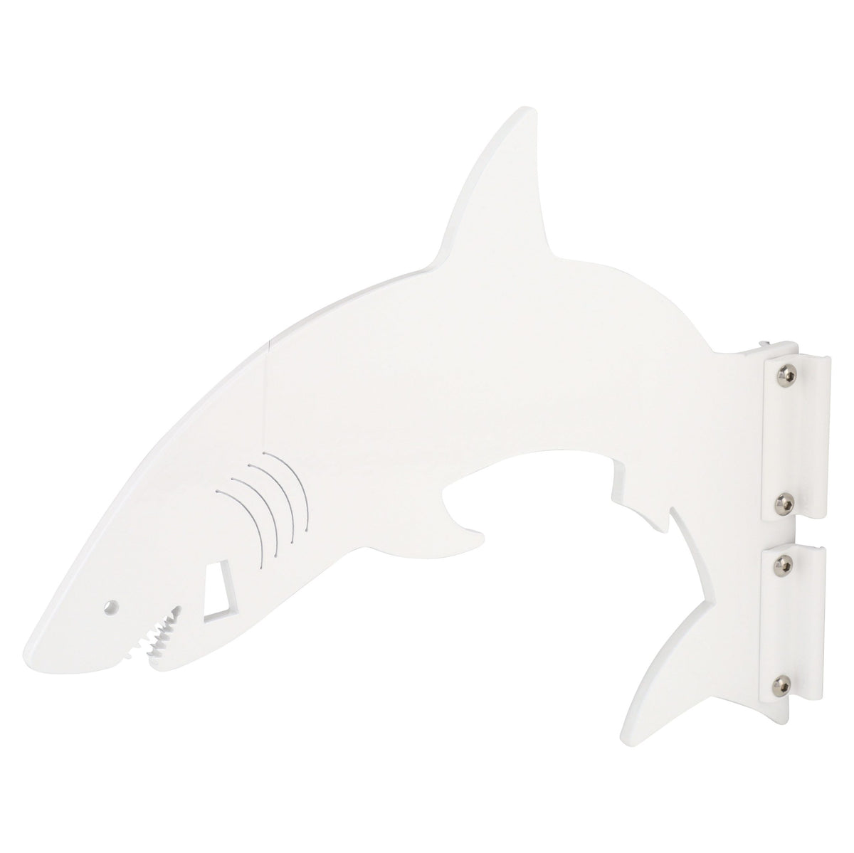 White shark-shaped hinge design