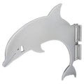 Dolphin-shaped metal bottle opener isolated on white