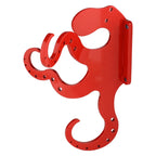 Firetruck Red octopus towel hook on a flat wall-mount plate.