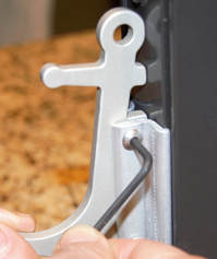 Clamps on post face, hook ready to use in installation step three.