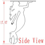 Line drawing of a stylized figure side view.