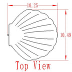 Top view technical drawing of an object with dimensions.