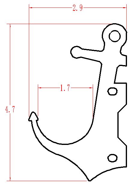 Technical drawing of mechanical part with dimensions.