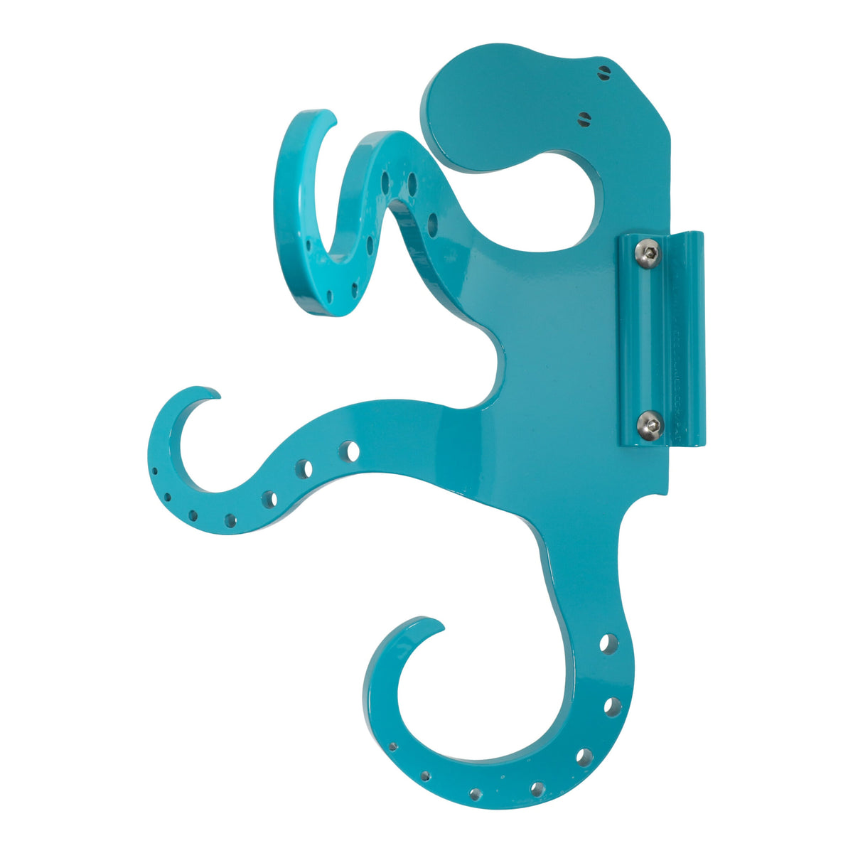 Blue guitar-shaped wall hook.